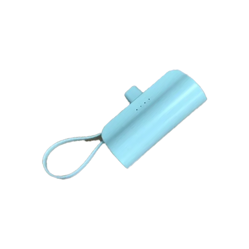 Cute Capsule Power Bank 5000mAh with Holder – Mini Gift Charger - Pale Aqua