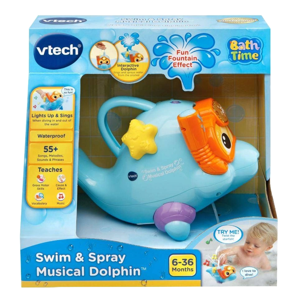 VTech Swim & Spray Musical Dolphin Baby Bath Toy